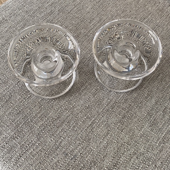 2 Glass Pillar & Taper Candle Holders - Picture 5 of 5